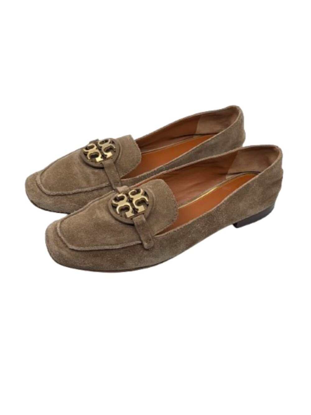 TORY BURCH~MIller Loafer~SUEDE LEATHER NEUTRAL TAUPE GRAY TAN SHOES Size 7